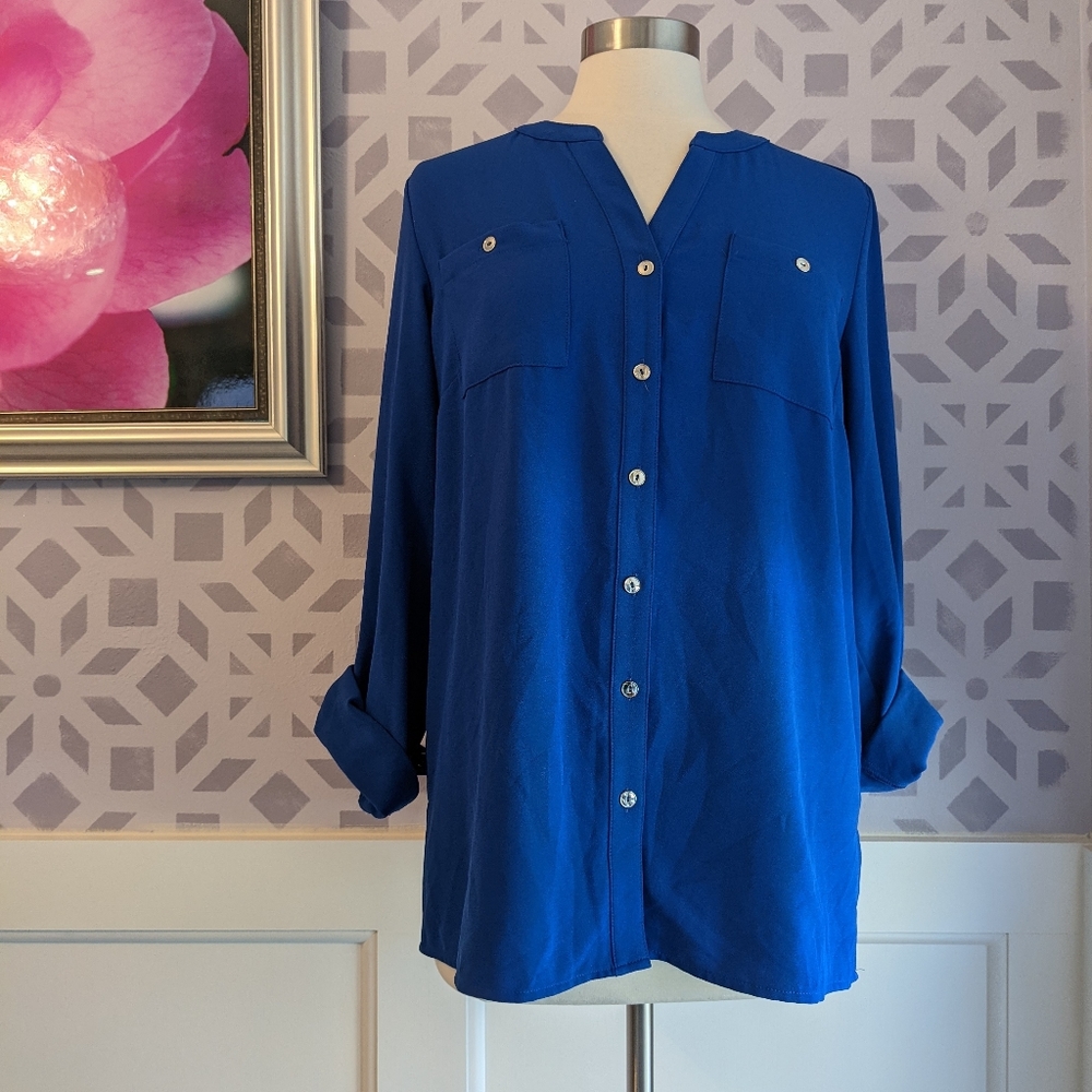 Susan Graver Royal Blue Blouse
